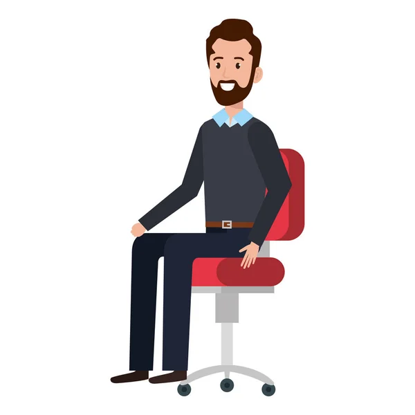 Obchodník sedící v kancelářské židli — Stockový vektor