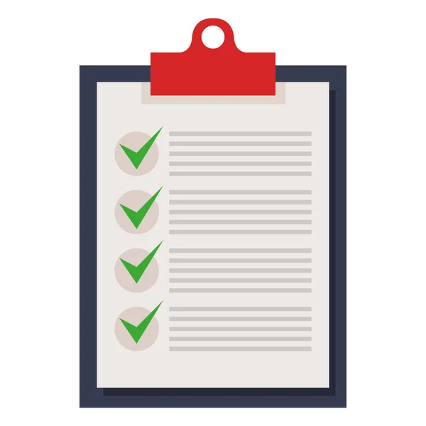 Clipboard checklist isolated icon — Stock Vector