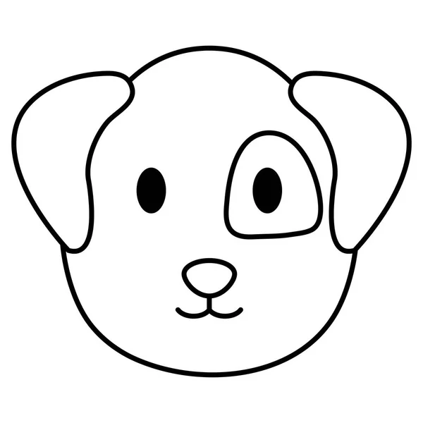 Lindo perro cabeza mascota friendly — Vector de stock