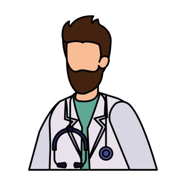 Steteskop karakteri olan profesyonel bir doktor.