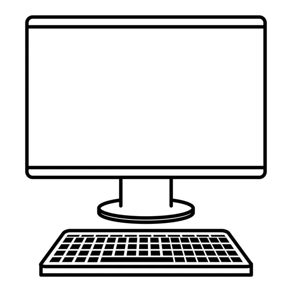 Ícone isolado computador desktop —  Vetores de Stock