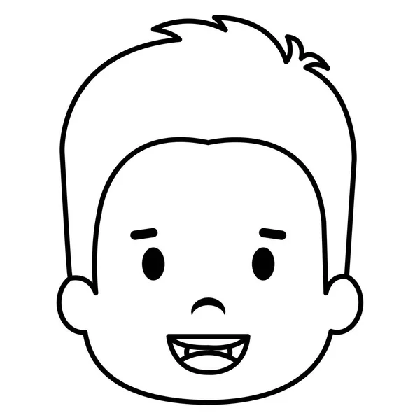 Šťastný malý chlapec hlava postava — Stockový vektor