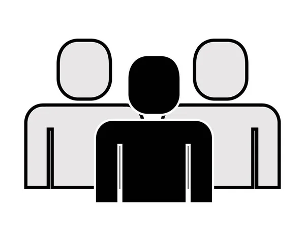 Groupe de personnes silhouette de travail d'équipe — Image vectorielle