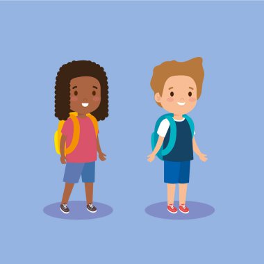 rahat giysiler ile sevimli kız ve çocuk