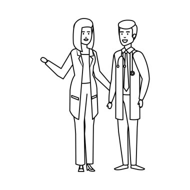 profesyoneller Doktorlar birkaç karakter avatarları