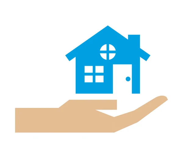 Handholding Home huis bescherming symbool — Stockvector