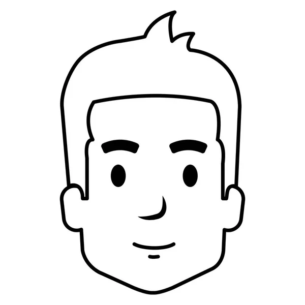 Joven cabeza avatar carácter — Archivo Imágenes Vectoriales