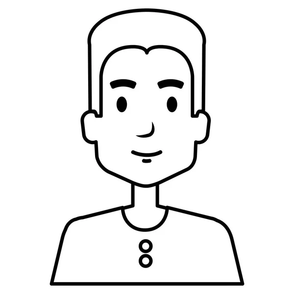 年轻男子的头像字符 — 图库矢量图片