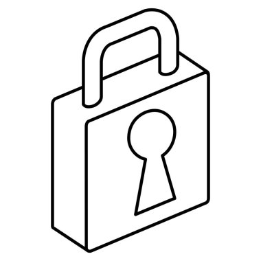 izometrik izometrik asma kilit simgesi