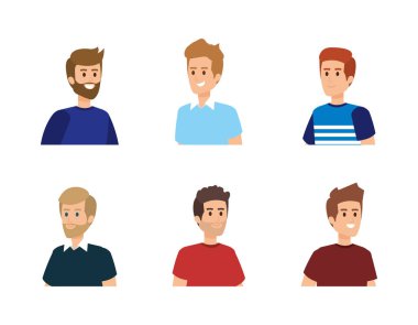 saç ve gömlek ile set erkek kafa