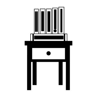 komodinde masa simgesi kitapları