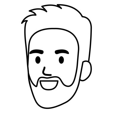 Genç adam kafa sakal avatar karakter ile