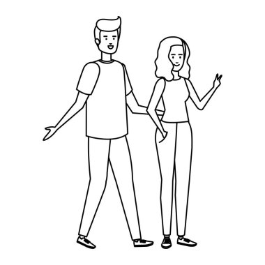 Genç çift avatarlar karakter