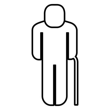 Yaşlı adam şekil siluet