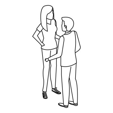 Çift avatar karakter simgeler