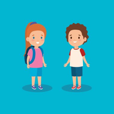 rahat giysiler ve Blackpack ile kız ve çocuk