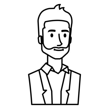 sakal avatar karakter simgesi ile işadamı