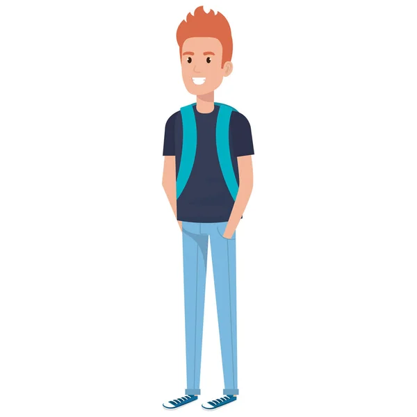 Mann Student Avatar Charakter — Stockvektor