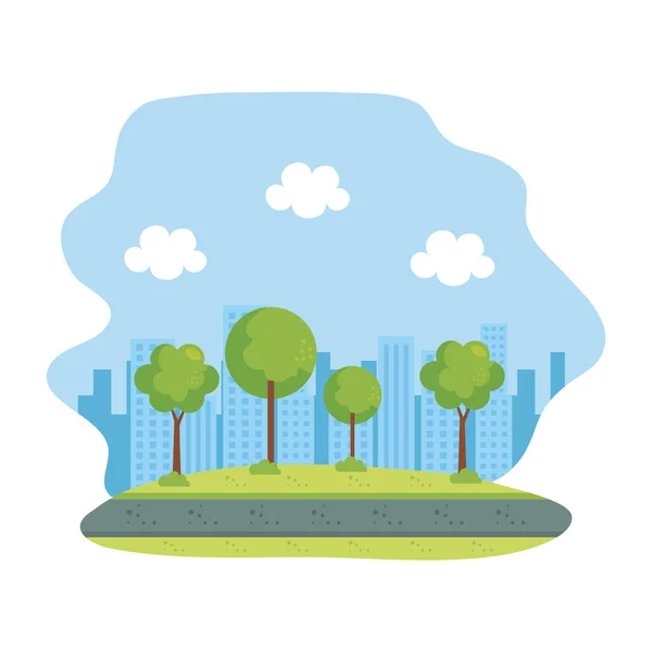 Park landscape scene icon — Stock Vector