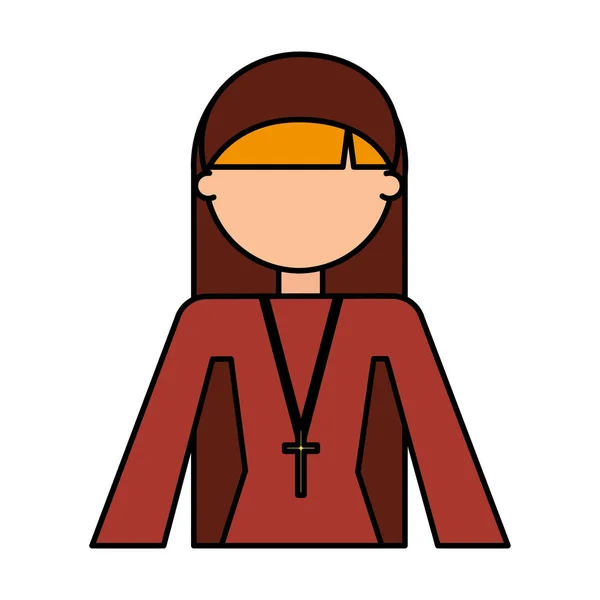 Religijne zakonnica avatar znaków — Wektor stockowy