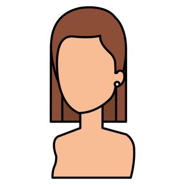 güzel ve genç kadın gömleksiz karakter