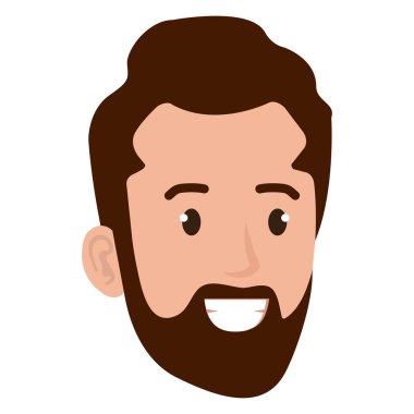 Genç adam kafa sakal avatar karakter ile