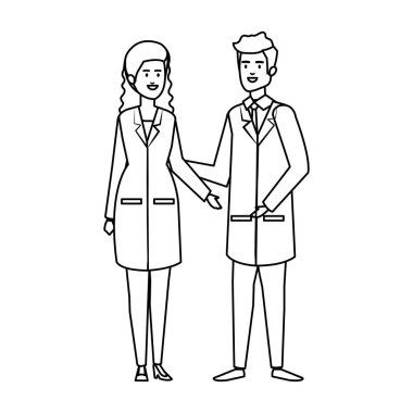 profesyoneller Doktorlar birkaç karakter avatarları