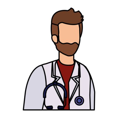 Steteskop karakteri olan profesyonel bir doktor.