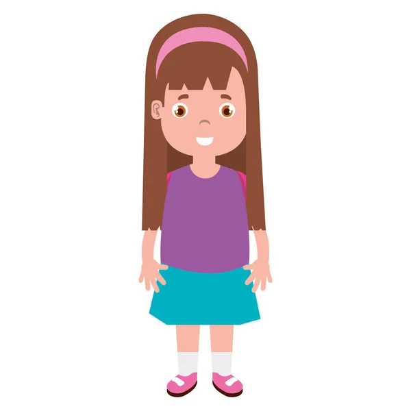 Personaje de niña feliz — Vector de stock