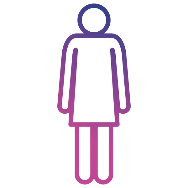 Figuur vrouw silhouet pictogram — Stockvector