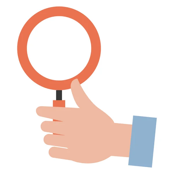 Hand with magnifying glass — Stock Vector