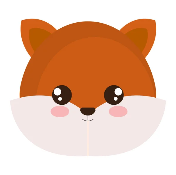 Personnage de tête de renard mignon — Image vectorielle
