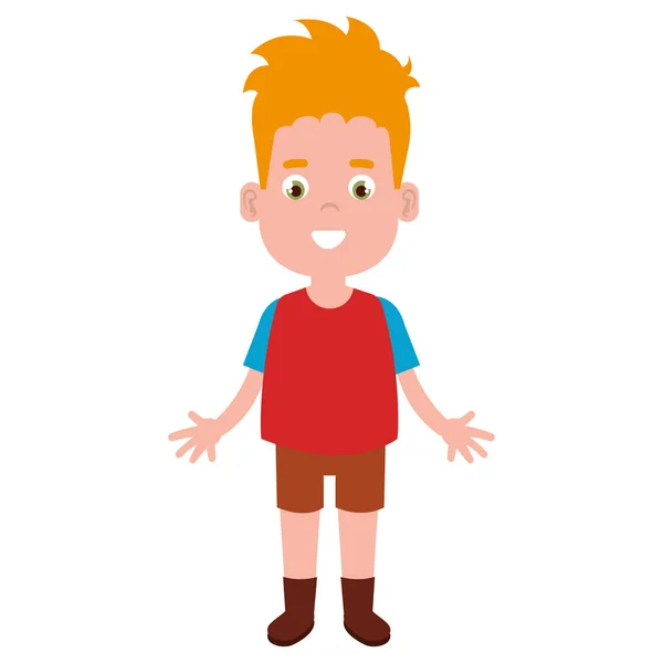 Happy little boy character — Stock Vector