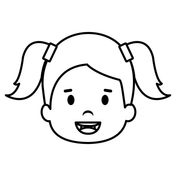 Niña cabeza icono — Vector de stock