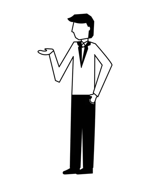 Homme d'affaires en costume personnage gestionnaire — Image vectorielle