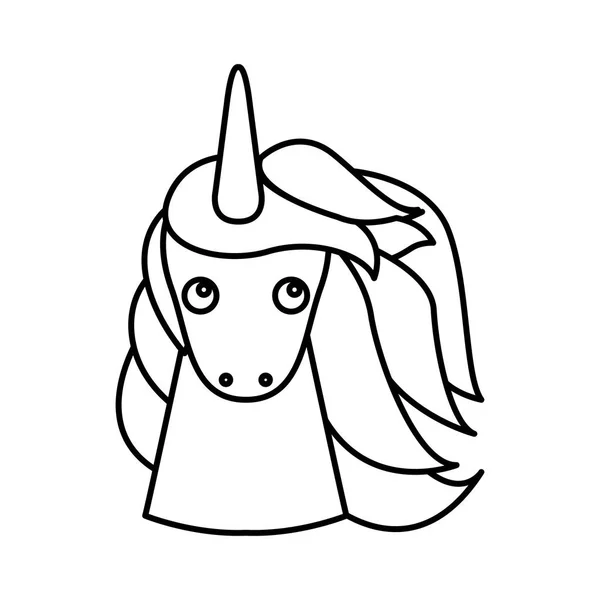 Lindo ícono de unicornio fantasía — Archivo Imágenes Vectoriales