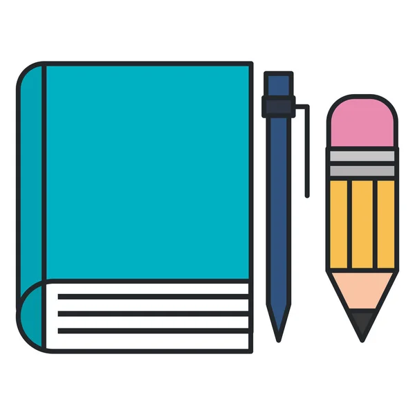 鉛筆とペンと本学校 — ストックベクタ