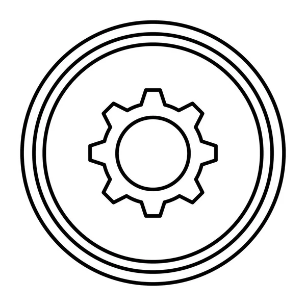 Gear machinery isolated icon — Stock Vector