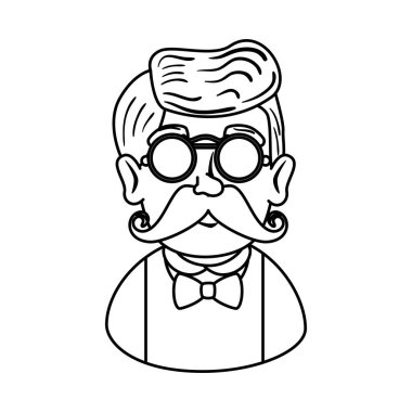 adam hipster bıyık ve gözlük