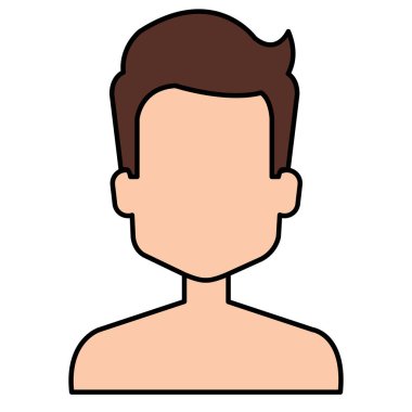 genç adam gömleksiz avatar karakter
