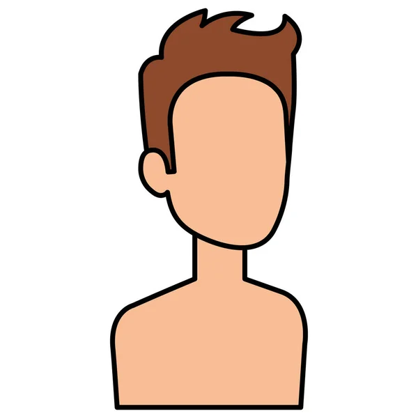 Young man shirtless avatar character — Stock Vector