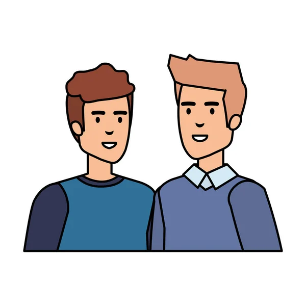 Couple of men avatars characters — Stock Vector