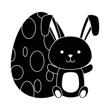 tavşan kutlama simgesi ile boyalı Paskalya yumurtası