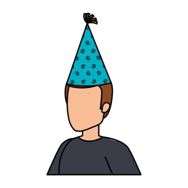 parti şapkası ile genç adam