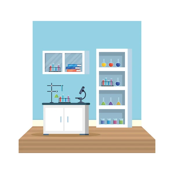 Laboratorio oficina lugar de trabajo escena — Vector de stock