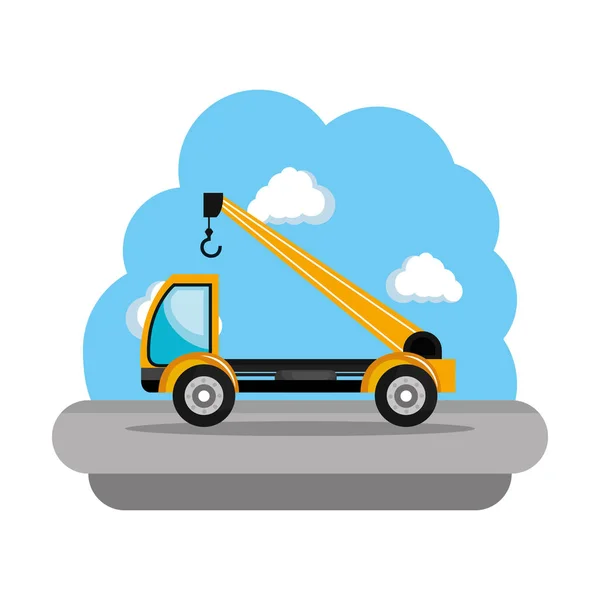 Ciężarówka budowlanych dźwig ikona pojazd — Wektor stockowy