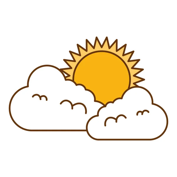 太陽と気候雲 — ストックベクタ