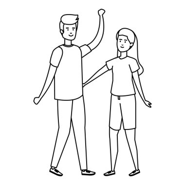 Genç çift avatarlar karakter