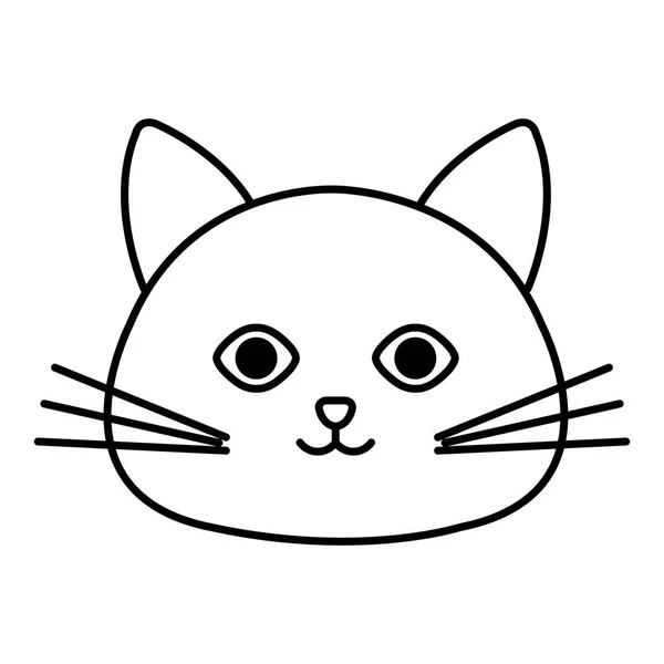 Roztomilá kočka hlava přátelský domácí — Stockový vektor