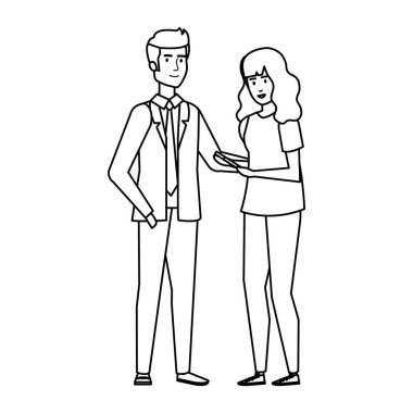 Genç çift avatarlar karakter